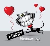 Happy Birthday card with funny cat