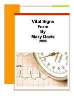 Vital Signs Form By Mary Davis in 2006