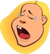 clipart of the Baby Head crying