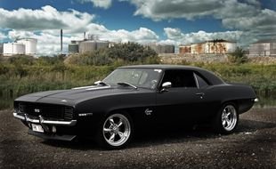black Chevrolet Camaro 1969