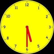 isolated yellow clock face