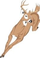 cartoon deer on the white background