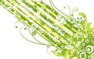 diagonal green floral pattern