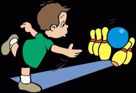 boy playing bowling