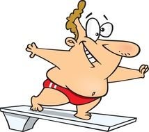 cartoon character on a board as a picture for clipart