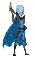 Megamind drawn on a white background
