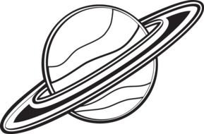 clipart of the black and white Saturn