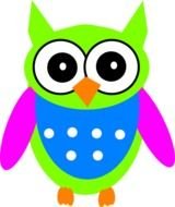 Green Owl Clip Art N17