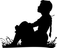 Little Girl Silhouette Clip Art N13