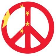 Chinese Flag Peace Sign drawing