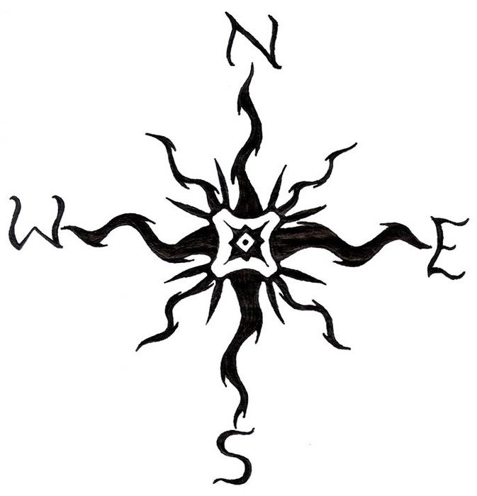 Simple Compass Tattoo Designs