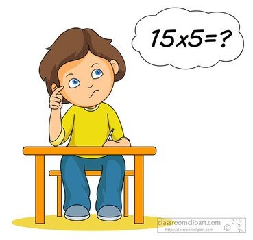 Math Student Thinking Clip Art