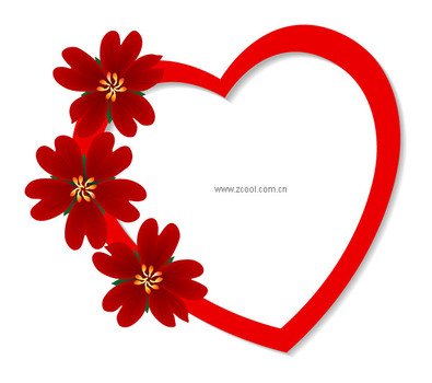 Heart Shaped Red Flower N3