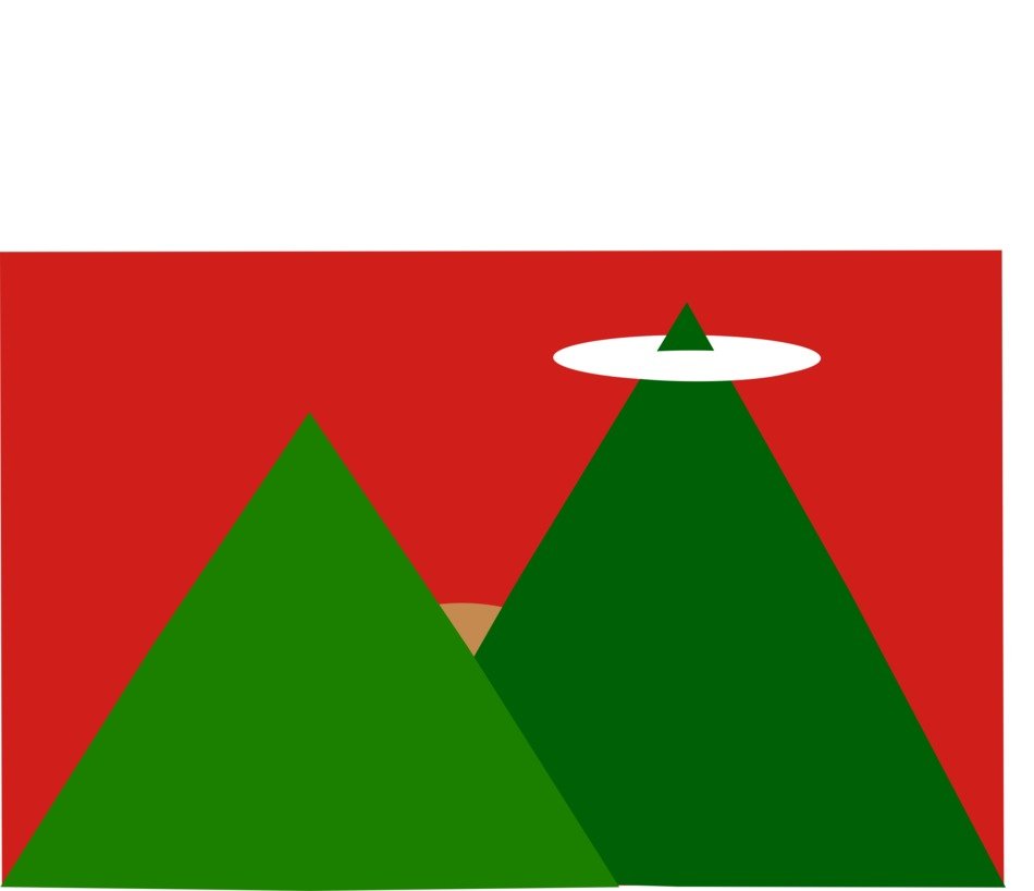 Beautiful red landscape with the green mountain in white clouds clipart