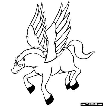 Greek Pegasus Coloring Pages