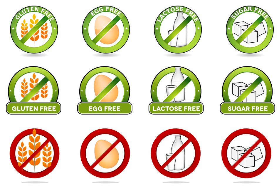 Ä°llustration of Gluten Free icons