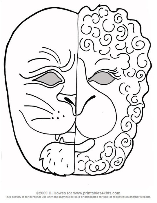 March Lion And Lamb Coloring Page