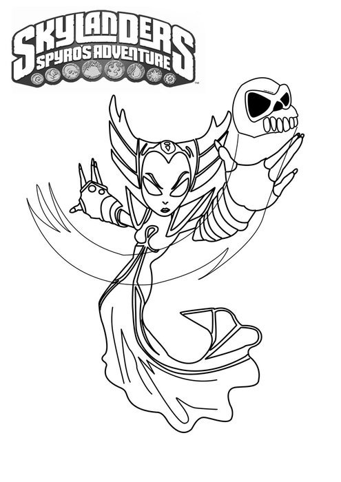 black and white picture of skylanders