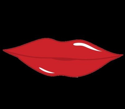 Lips Outline Clip Art Template