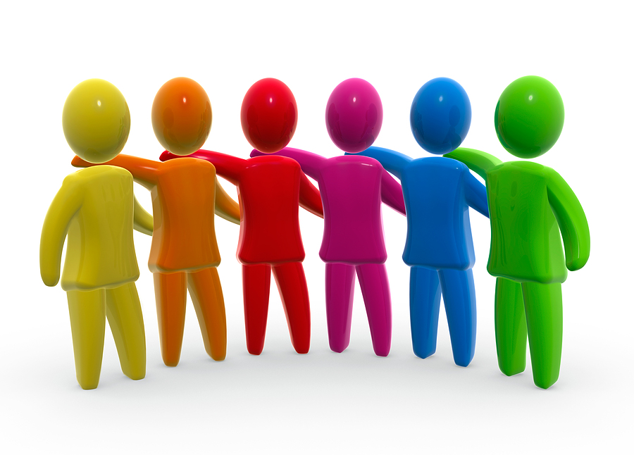 Colorful team members clipart free image download