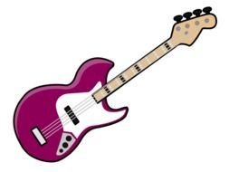 Cartoon Guitar pink drawing