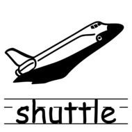 Space Shuttle black and white drawing