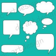 Digital Clipart 8 Original Speech Bubbles 300 Dpi Png S On A