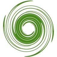 green swirls on a white background
