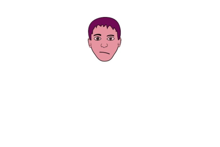 Brown Hair Boy Face Vector Clip Art