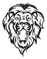 Lion Head, Tribal Tattoo Design