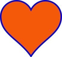 Orange Heart Clip Art N13