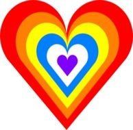 Rainbow Heart Clip Art N16
