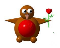 Clip art of cartoon Cute Robin bird