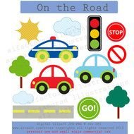 Fast Car On Road Clipart Cartoon