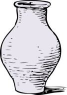 black and white drawing of a vase on a white background