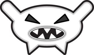 black and white drawing of a monster with teeth