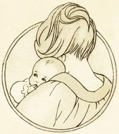 Vintage Mother And Baby as a Clip Art