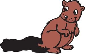 Brown cute groundhog clipart