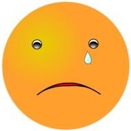 Crying orange Smiley Face drawing