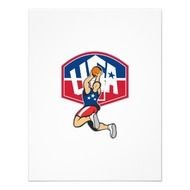Basketball Player Shooting Jumping Ball Custom Invite