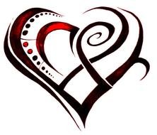 Celtic Tribal Heart Tattoo Design drawing