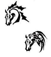 Tribal Horse Head Tattoo drawing