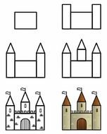 castle drawing steps