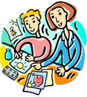Clipart of Teacher and Student
