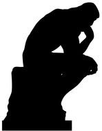 Thinking Man Silhouette drawing
