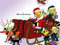 simpsons Family at Christmas, Cartoon characters