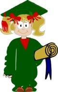Girl on graduation clipart