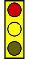 Clip Art of Red and yellow Traffic Light