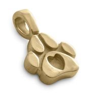 14k Gold Paw Print Pendant Charm With Heart