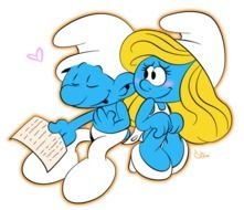 Smurfs read a letter